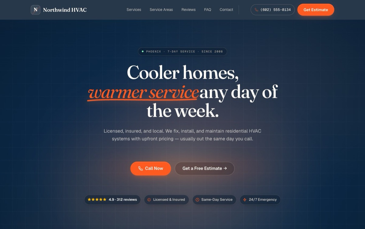 Northwind HVAC template